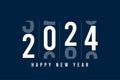 Happy New Year 2024. Minimalistic card with changing numbers
